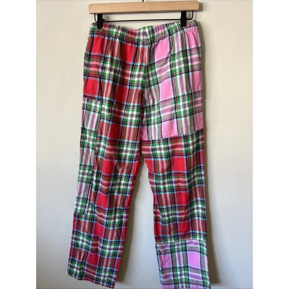 Lands' End Women's Size XS Flannel Pajama Pants Patchwork Plaid Camping
